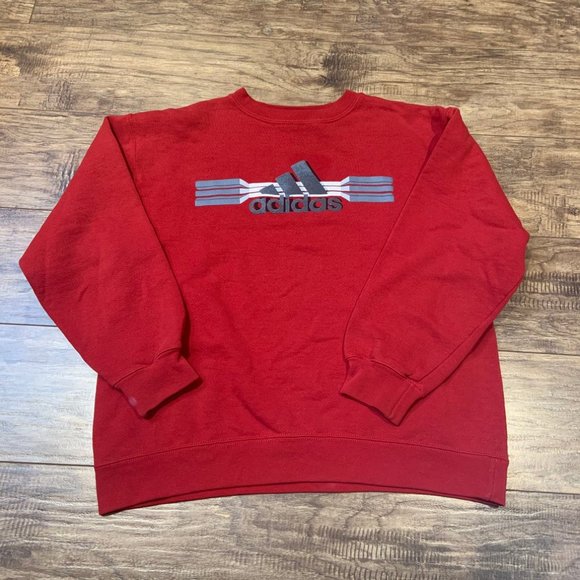 Adidas red crew neck sweater - Picture 1 of 12
